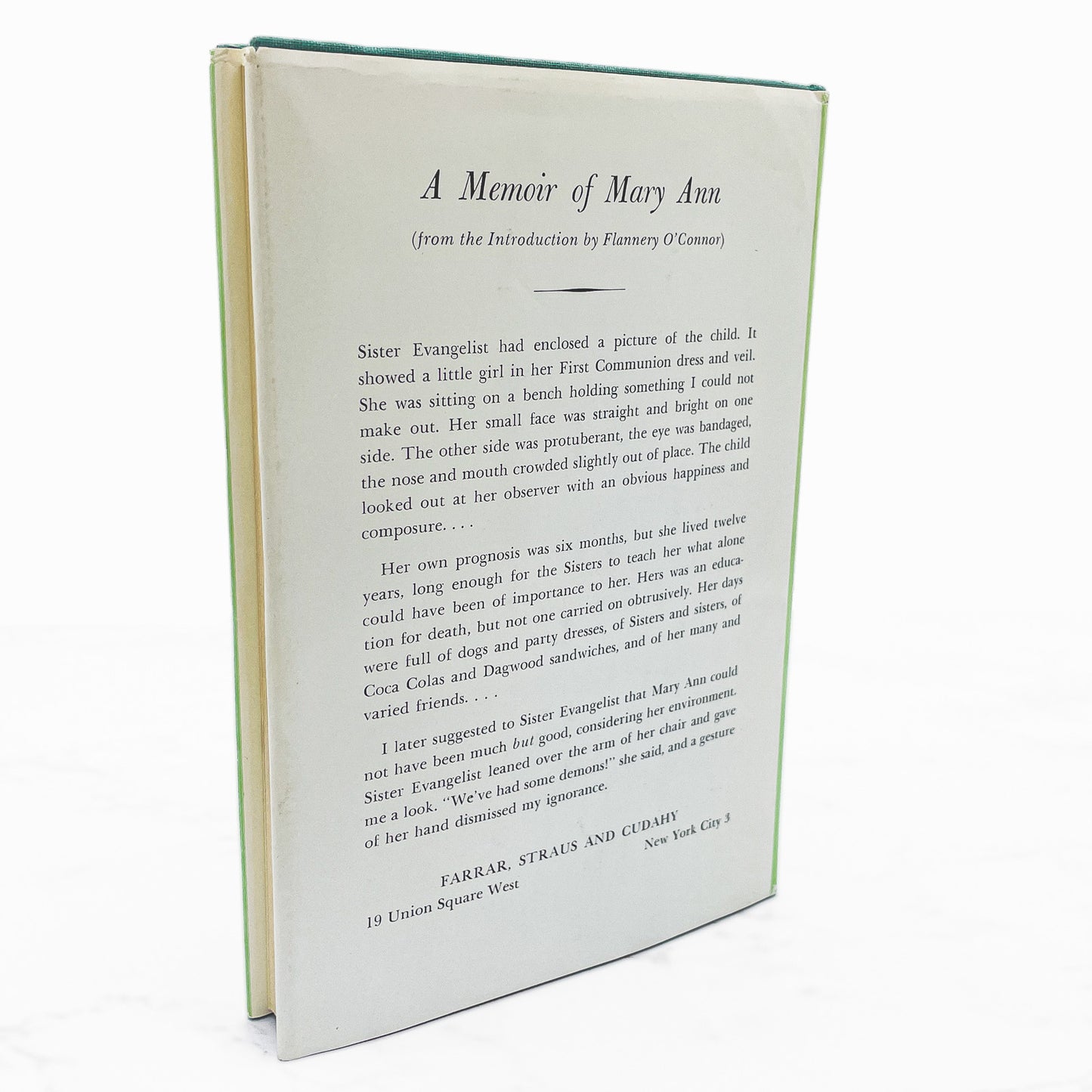 A Memoir of Mary Ann introduced by Flannery O'Connor [FIRST EDITION • FIRST PRINTING] 1961