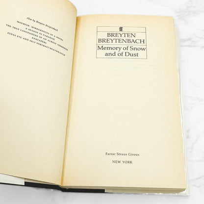 Memory Of Snow And Of Dust by Breyten Breytenbach [U.S. FIRST EDITION • FIRST PRINTING] 1989 • FSG