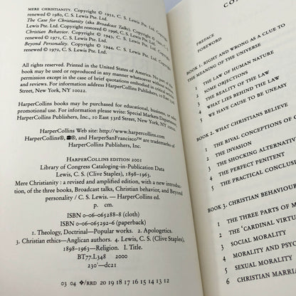 Mere Christianity by C.S. Lewis [HARDCOVER RE-ISSUE] 2000 • Harper