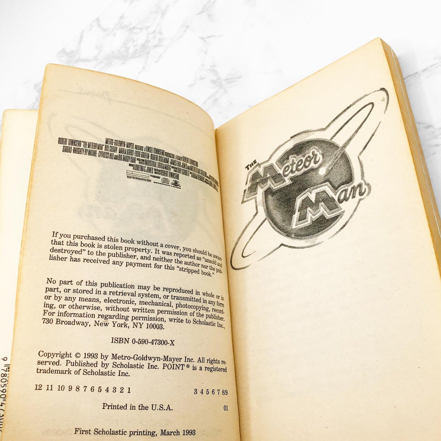 The Meteor Man: A Novelization by Cliff Thompson [MOVIE TIE-IN PAPERBACK] 1993 • Point