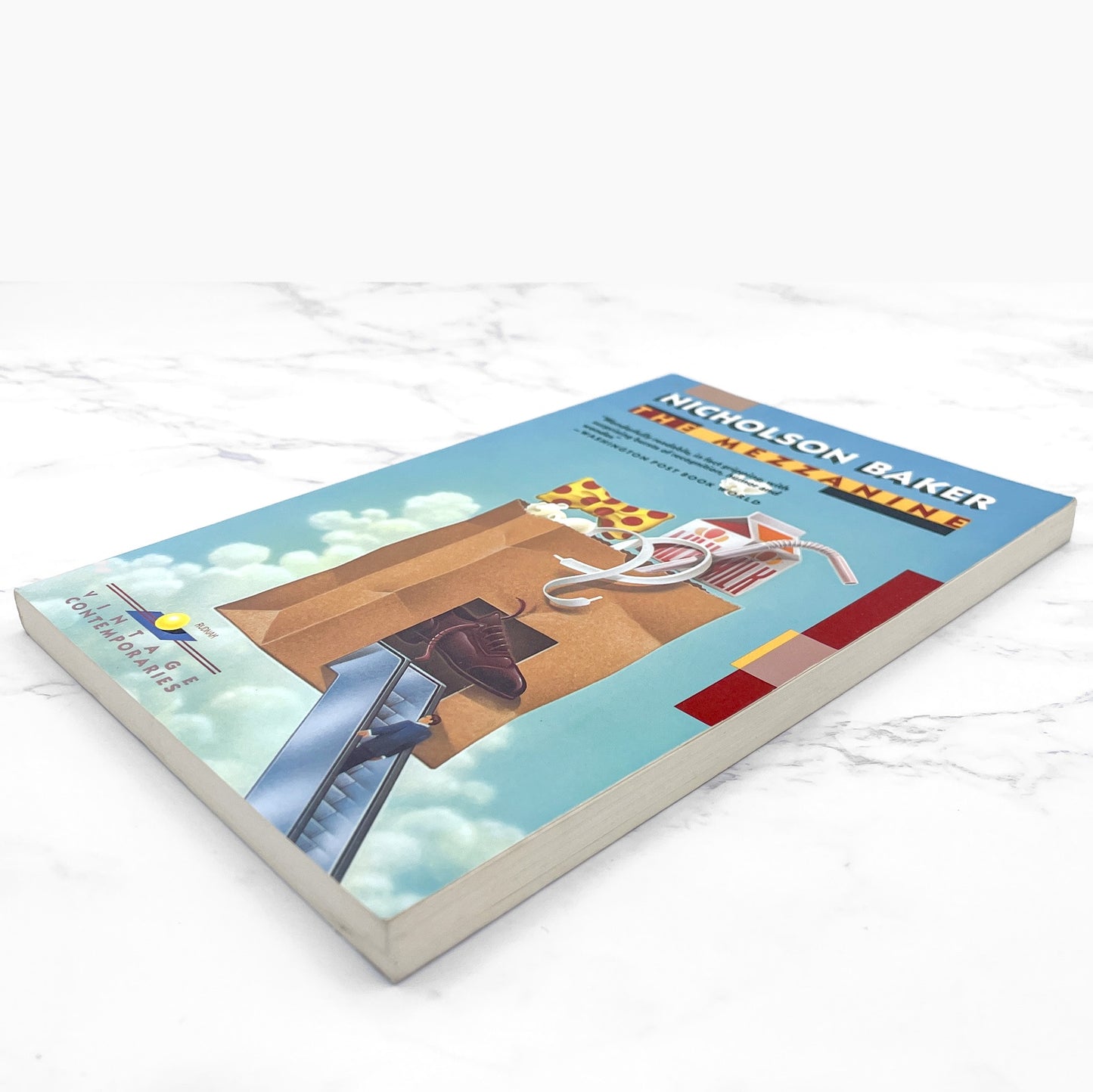 The Mezzanine by Nicholson Baker [TRADE PAPERBACK] 1990 • Vintage Contemporaries