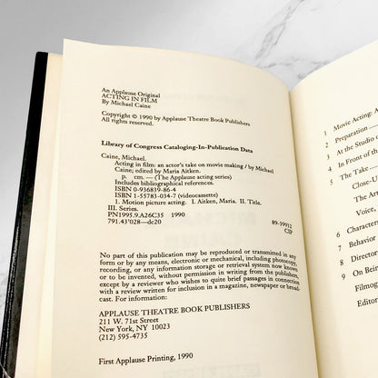 Acting in Film by Michael Caine [FIRST EDITION • FIRST PRINTING]  1990