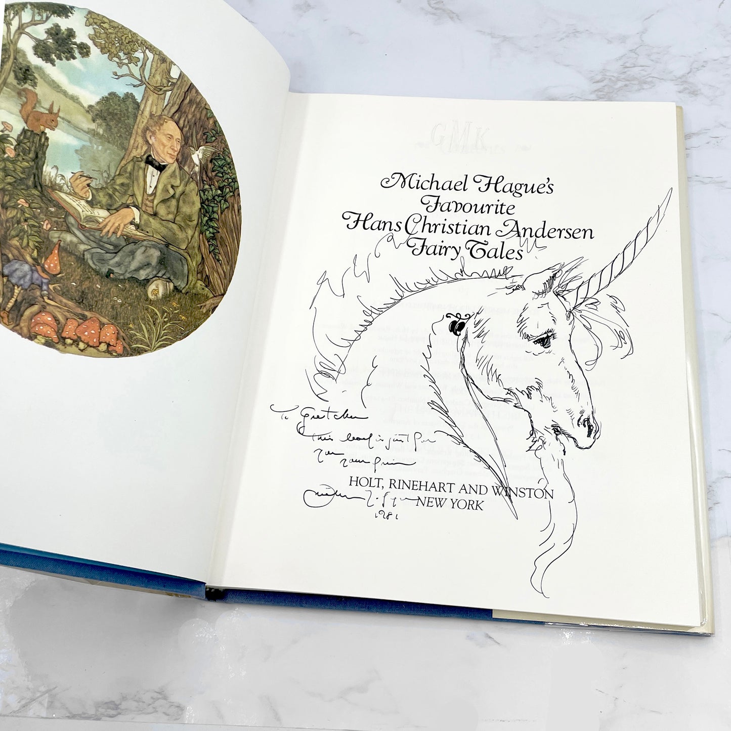 Michael Hague's Favourite Hans Christian Andersen Fairy Tales SIGNED + DOODLED! [FIRST EDITION] 1981 • Unicorn Illustration