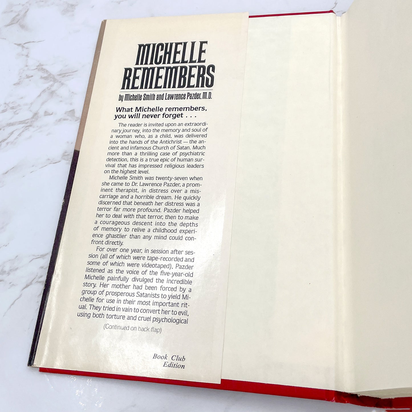 Michelle Remembers: The Shocking True Story of a Child's Possession by The Devil by Michelle Smith & Lawrence Pazder [1980 HARDCOVER] BCE • Congdon & Lattès