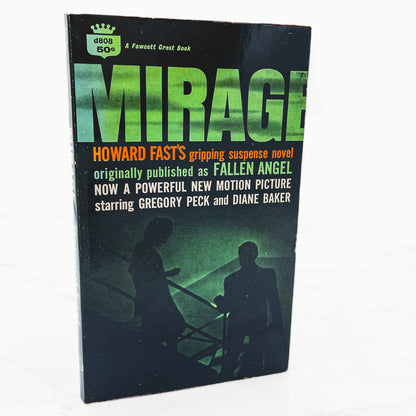 Mirage aka "Fallen Angel" by Howard Fast [1965 PAPERBBACK] • Fawcett Crest • Movie Tie-in!