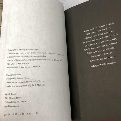 Miss Peregrine's Home for Peculiar Children by Ransom Riggs [FIRST EDITION] 2011 • Quirk