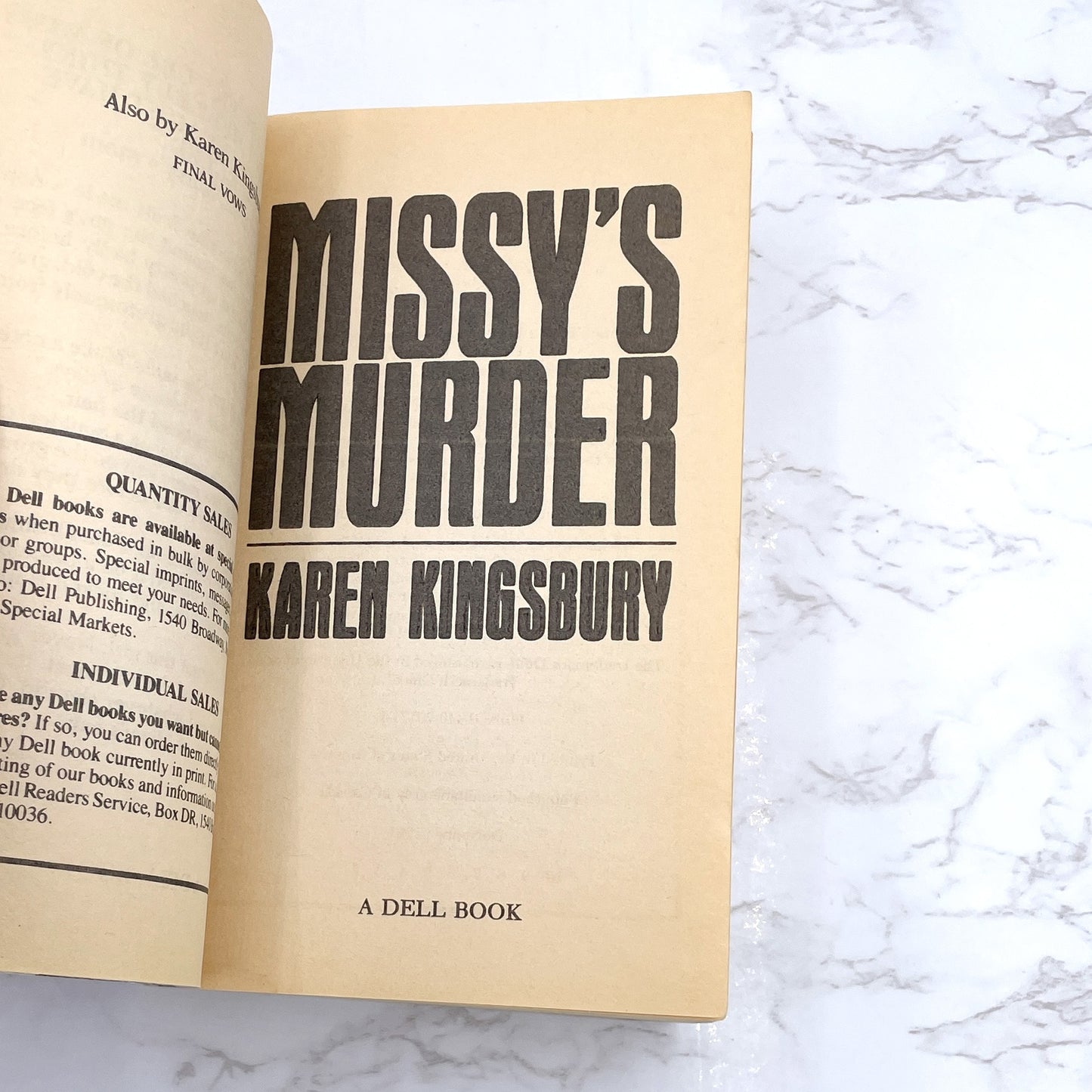 Missy's Murder by Karen Kingsbury [FIRST EDITION PAPERBACK] 1991 • Dell True Crime