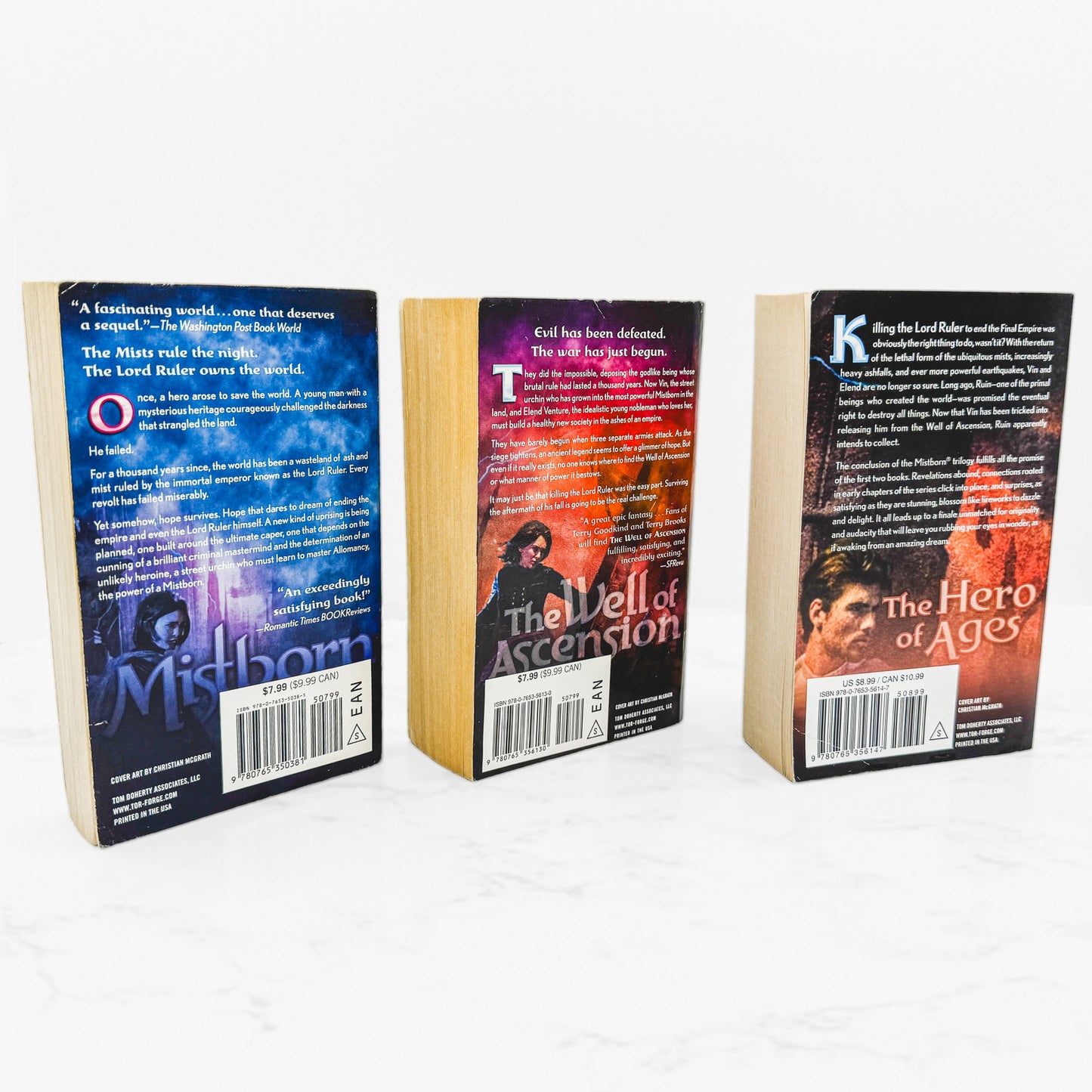 The Mistborn Trilogy #1-3 by Brandon Sanderson [FIRST PAPERBACK EDITION SET] 2008 • TOR Fantasy