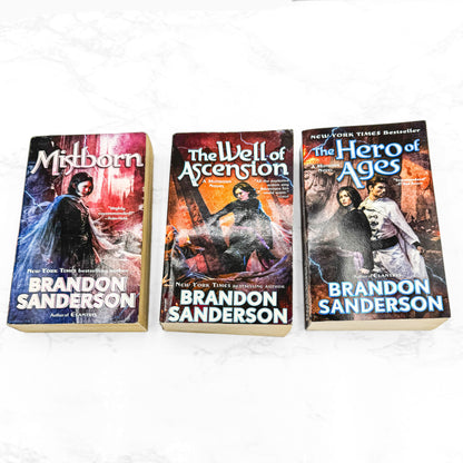 The Mistborn Trilogy #1-3 by Brandon Sanderson [FIRST PAPERBACK EDITION SET] 2008 • TOR Fantasy