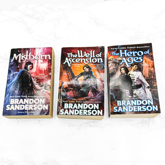 The Mistborn Trilogy #1-3 by Brandon Sanderson [FIRST PAPERBACK EDITION SET] 2008 • TOR Fantasy