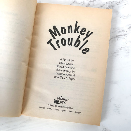 Monkey Trouble by Ellen Leroe [JR. MOVIE NOVELIZATION] 1994 • Minstrel