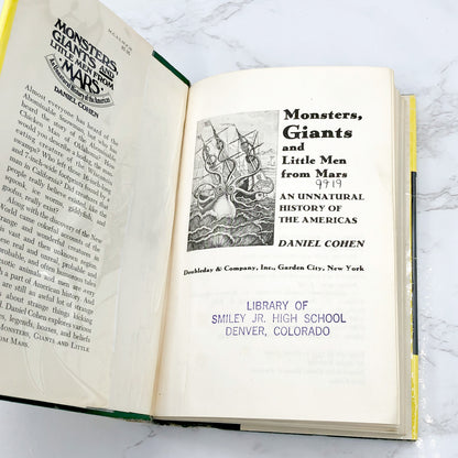 Monsters, Giants & Little Men from Mars: An Unnatural History of the Americas by Daniel Cohen [FIRST EDITION] 1975 • Doubleday *condition