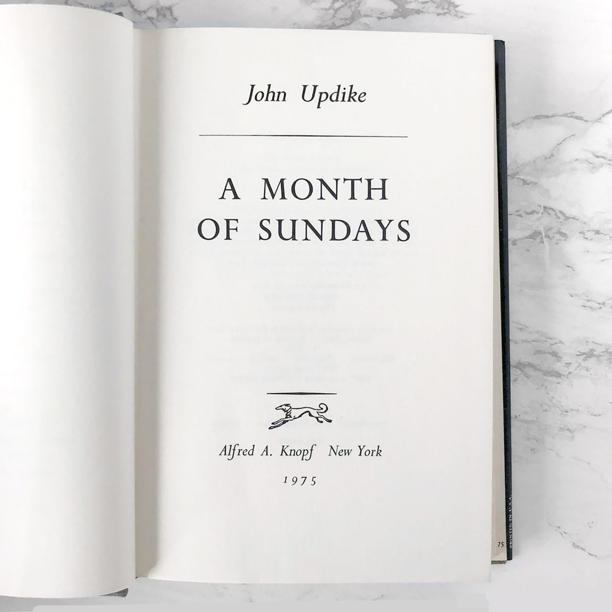 A Month of Sundays by John Updike [FIRST EDITION • FIRST PRINTING] 1975 • Knopf