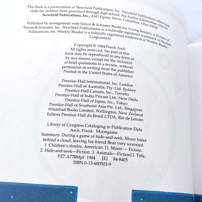 MoonGame by Frank Asch [1984 HARDCOVER] • Weekly Reader Book Club