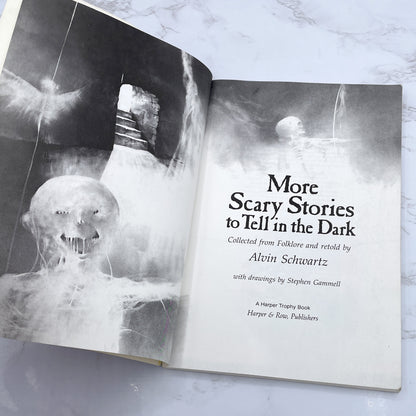 More Scary Stories To Tell in the Dark by Alvin Schwarz [FIRST PAPERBACK PRINTING] 1986 • Harper & Row *see condition