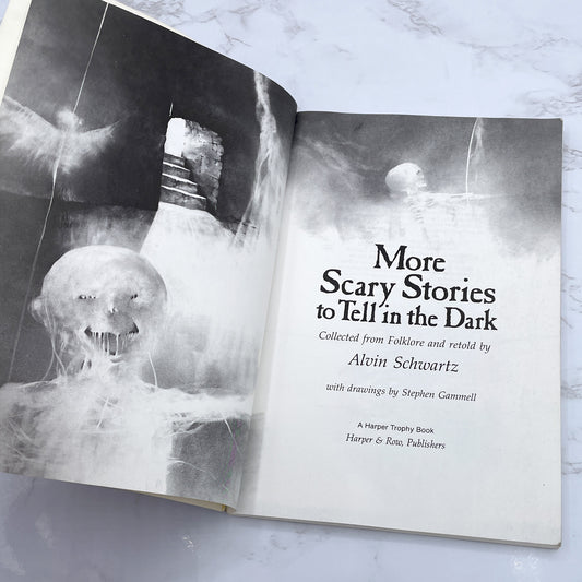 More Scary Stories To Tell in the Dark by Alvin Schwarz [FIRST PAPERBACK PRINTING] 1986 • Harper & Row *see condition