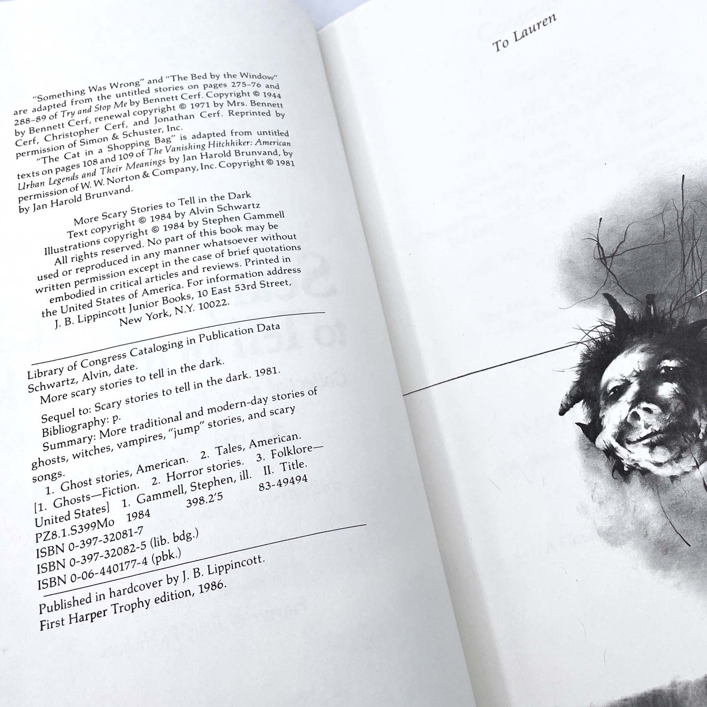 More Scary Stories To Tell in the Dark by Alvin Schwarz [FIRST PAPERBACK PRINTING] 1986 • Harper & Row *see condition