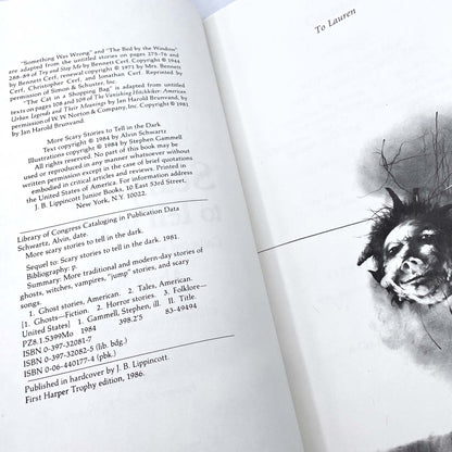 More Scary Stories To Tell in the Dark by Alvin Schwarz [FIRST PAPERBACK PRINTING] 1986 • Harper & Row *see condition