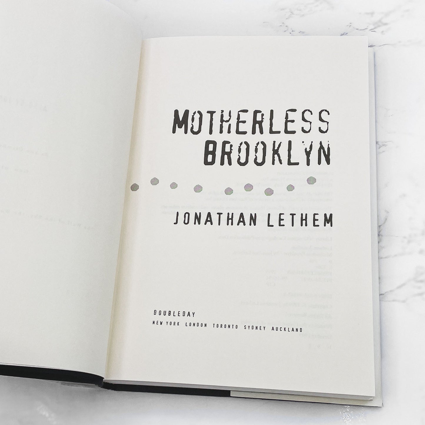 Motherless Brooklyn by Jonathan Lethem [FIRST EDITION] 1999 • Doubleday