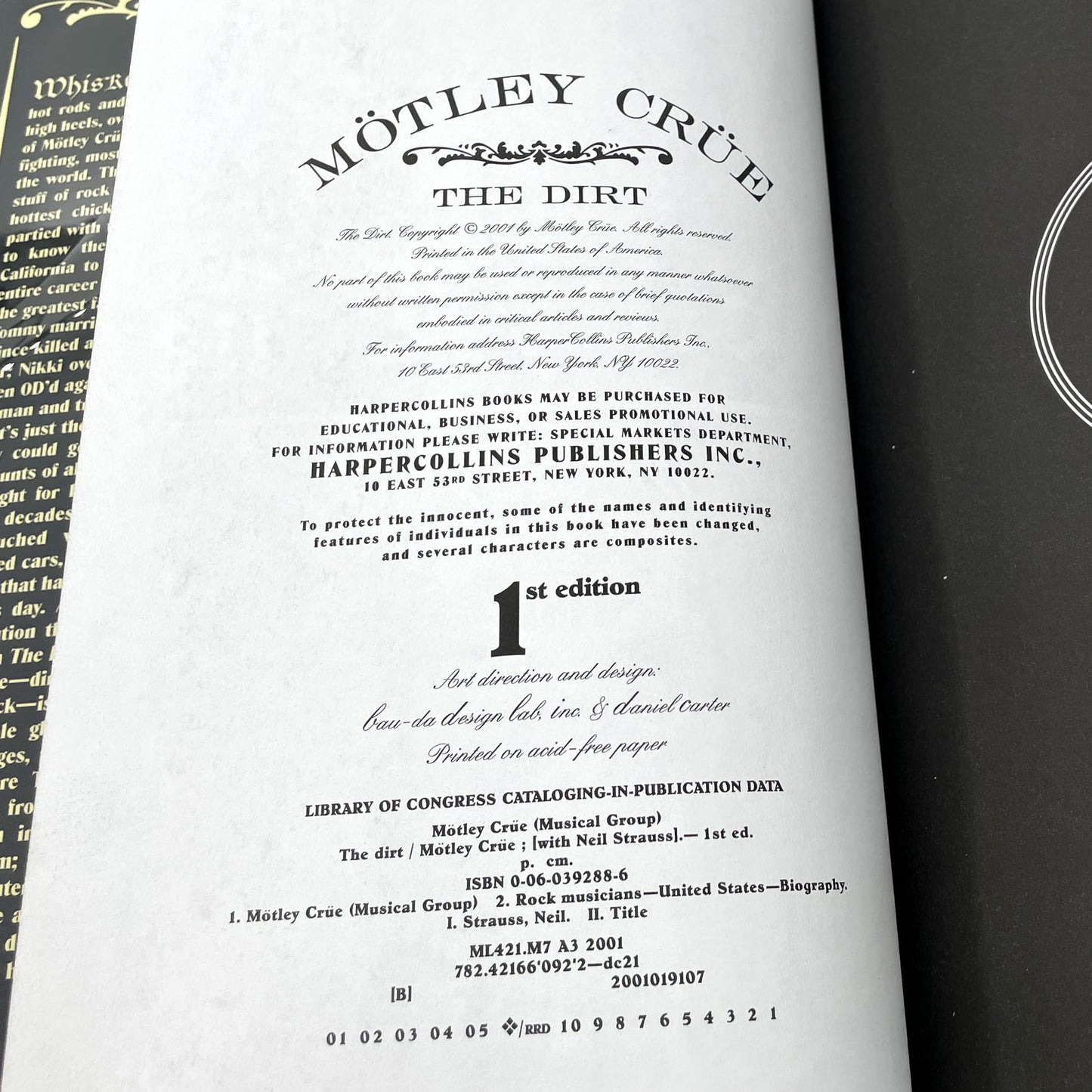 The Dirt: Confessions of the World's Most Notorious Rock Band by Mötley Crüe [FIRST EDITION • FIRST PRINTING] 2001 • Regan Books