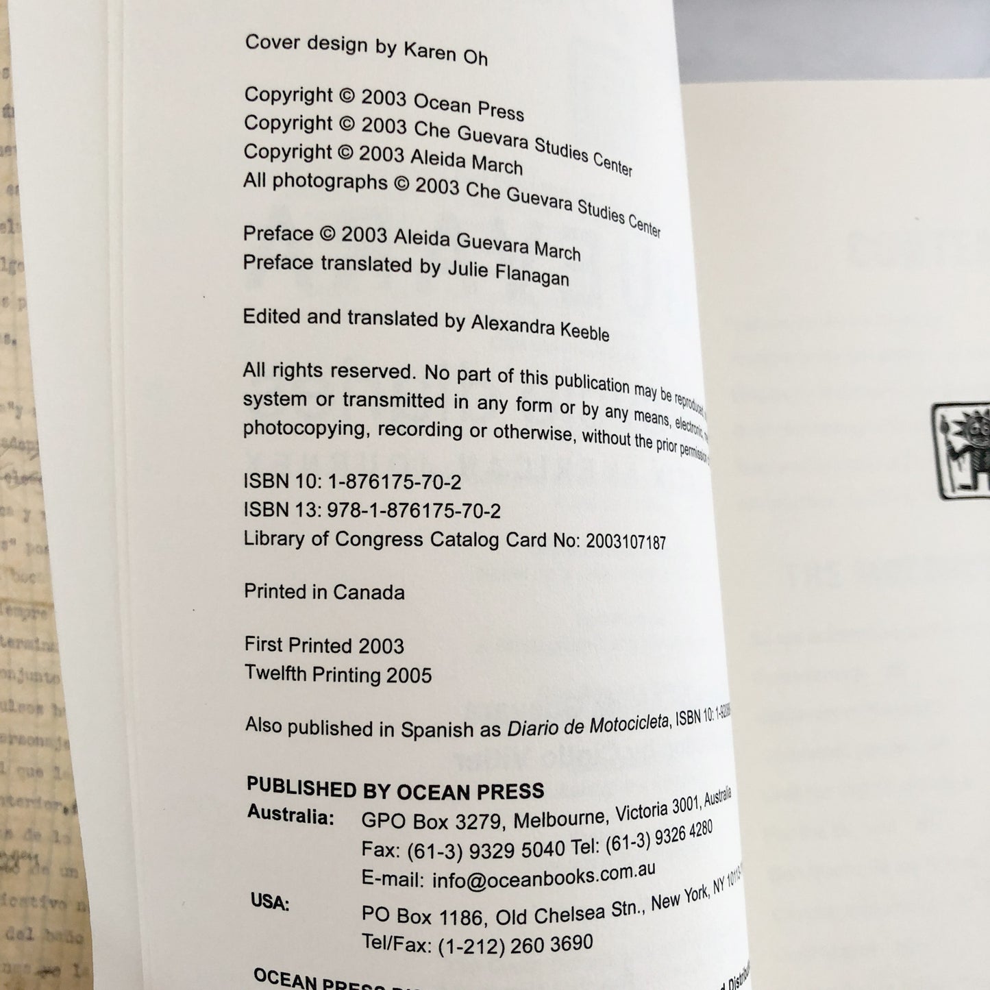 The Motorcycle Diaries: Notes on a Latin American Journey by Ernesto Che Guevara [TRADE PAPERBACK] 2005 • Ocean Press