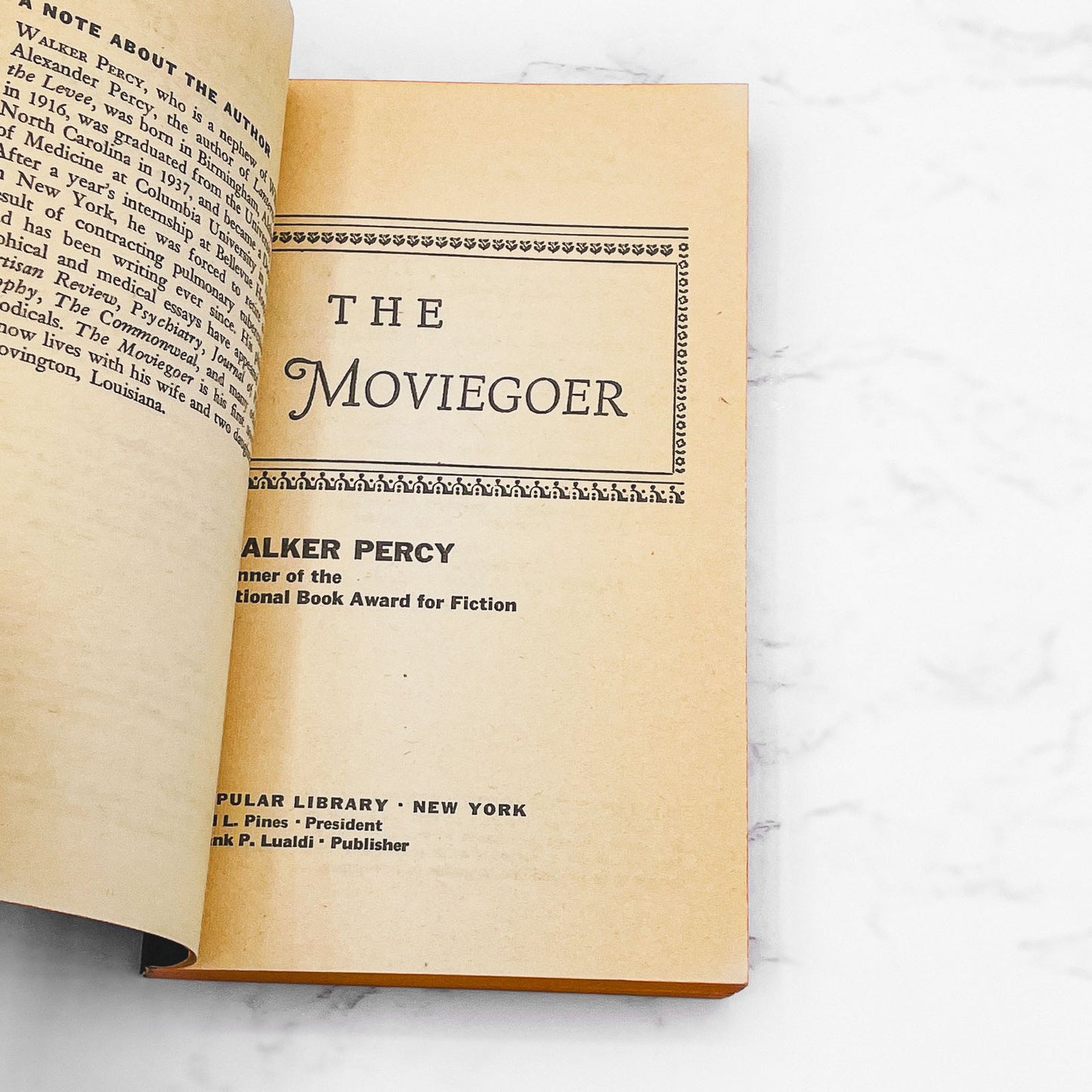 The Moviegoer by Walker Percy [FIRST PAPERBACK PRINTING] 1961 • Popular Library