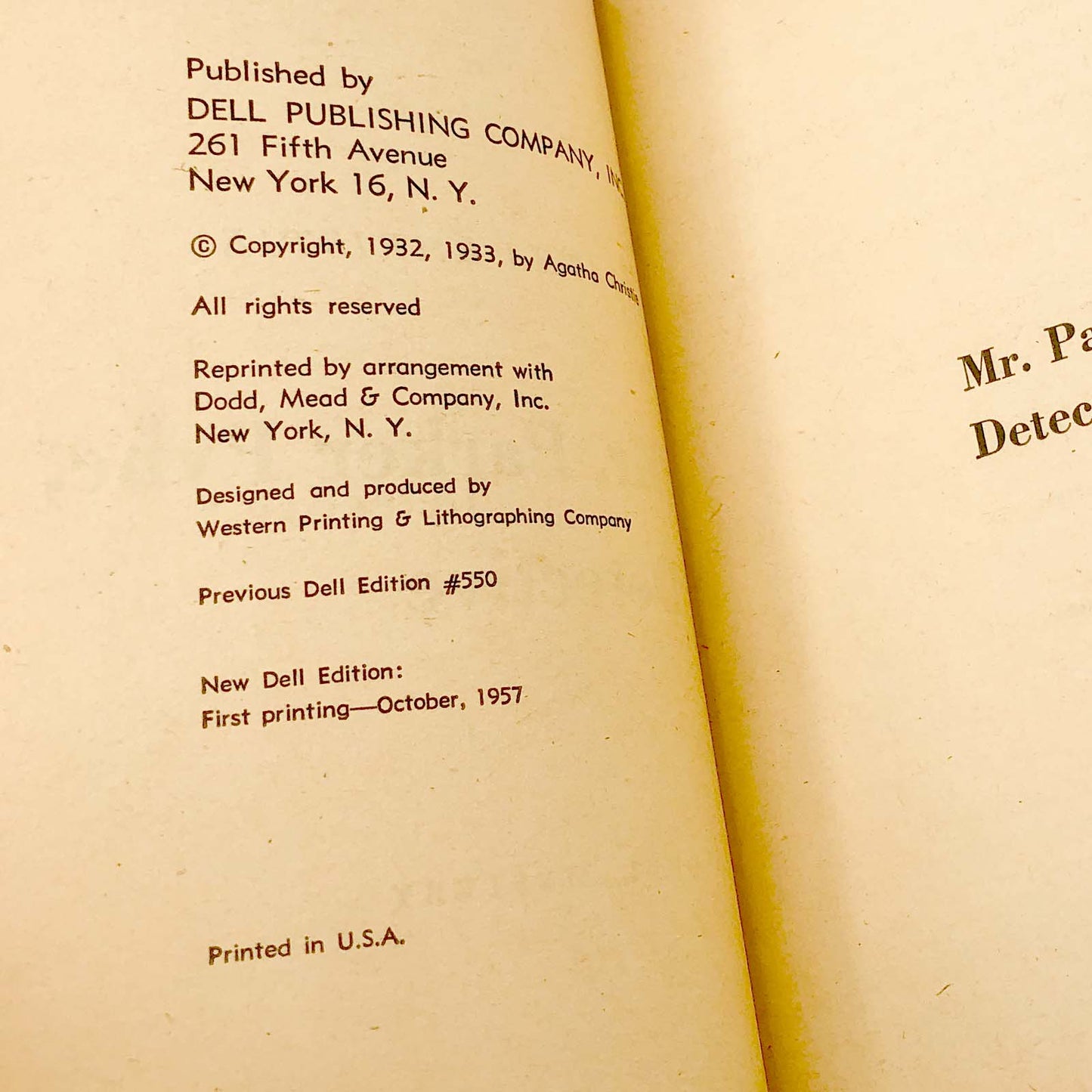 Parker Pyne Investigates by Agatha Christie [1957 PAPERBACK] • Dell Books