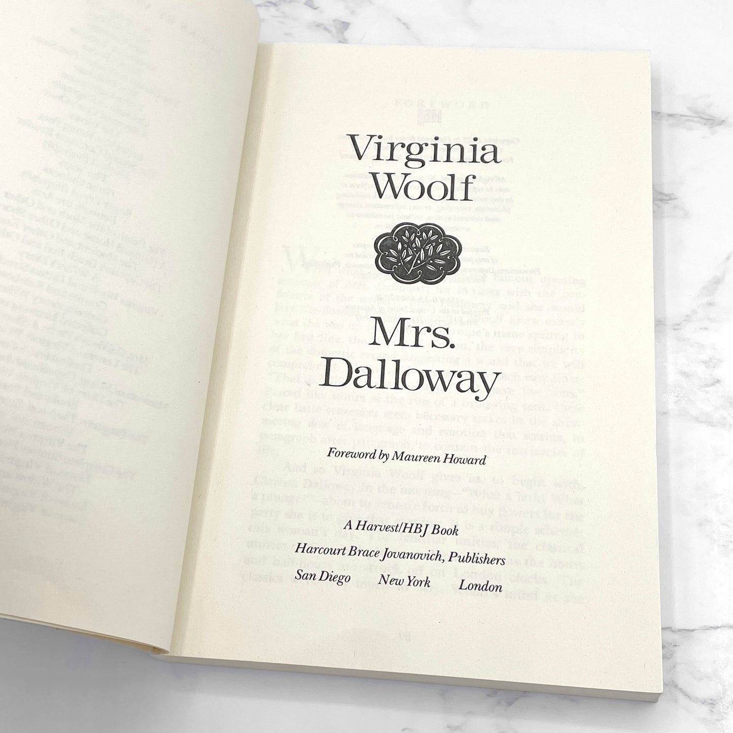 Mrs. Dalloway by Virginia Woolf [TRADE PAPERBACK] 1990 • Harvest / HBJ