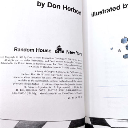 Mr. Wizard's Supermarket Science by Don Herbert [FIRST EDITION PAPERBACK] 1980 • Random House