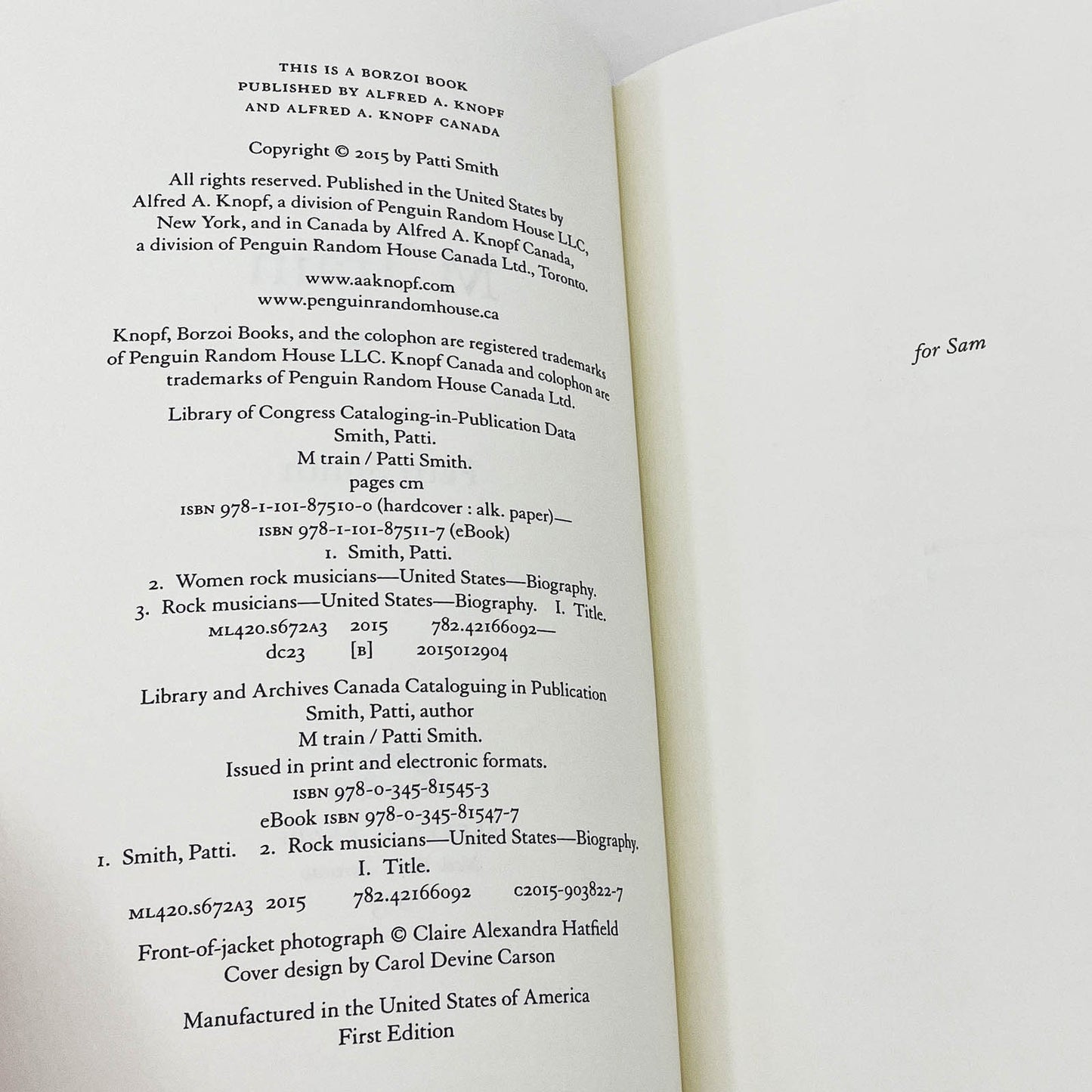 M Train by Patti Smith [FIRST EDITION • FIRST PRINTING] 2015 • Knopf