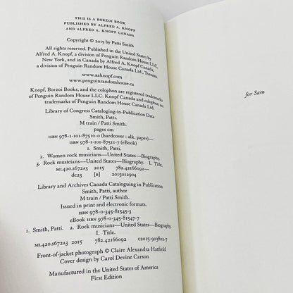 M Train by Patti Smith [FIRST EDITION • FIRST PRINTING] 2015 • Knopf