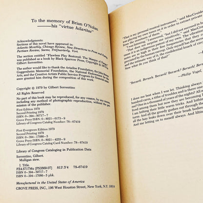 Mulligan Stew by Gilbert Sorrentino [FIRST EDITION] 1979 • 2nd Print • Grove Press