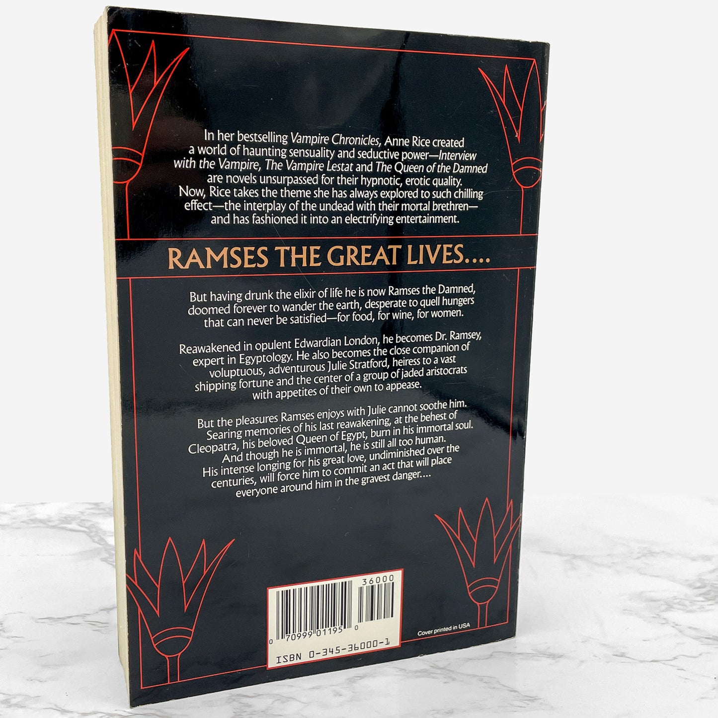 The Mummy or Ramses the Damned by Anne Rice [FIRST EDITION • FIRST PRINTING] 1989 • Ballantine