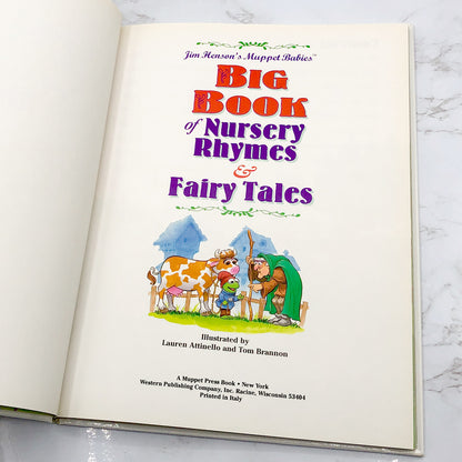 Jim Henson's Muppet Babies Big Book Of Nursery Rhymes & Fairy Tales [FIRST EDITION] 1992 • The Muppet Press • Mint