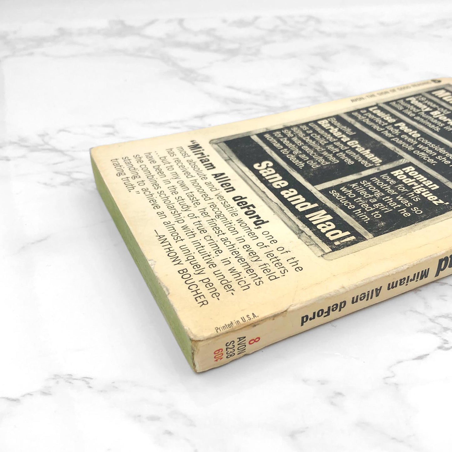 Murderers Sane & Mad by Miriam Allen deFord [FIRST PAPERBACK PRINTING] 1966 • Avon True Crime