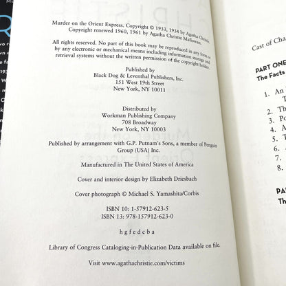 Murder on The Orient Express by Agatha Christie [HARDCOVER RE-ISSUE] 2006 • Black Dog & Leventhal