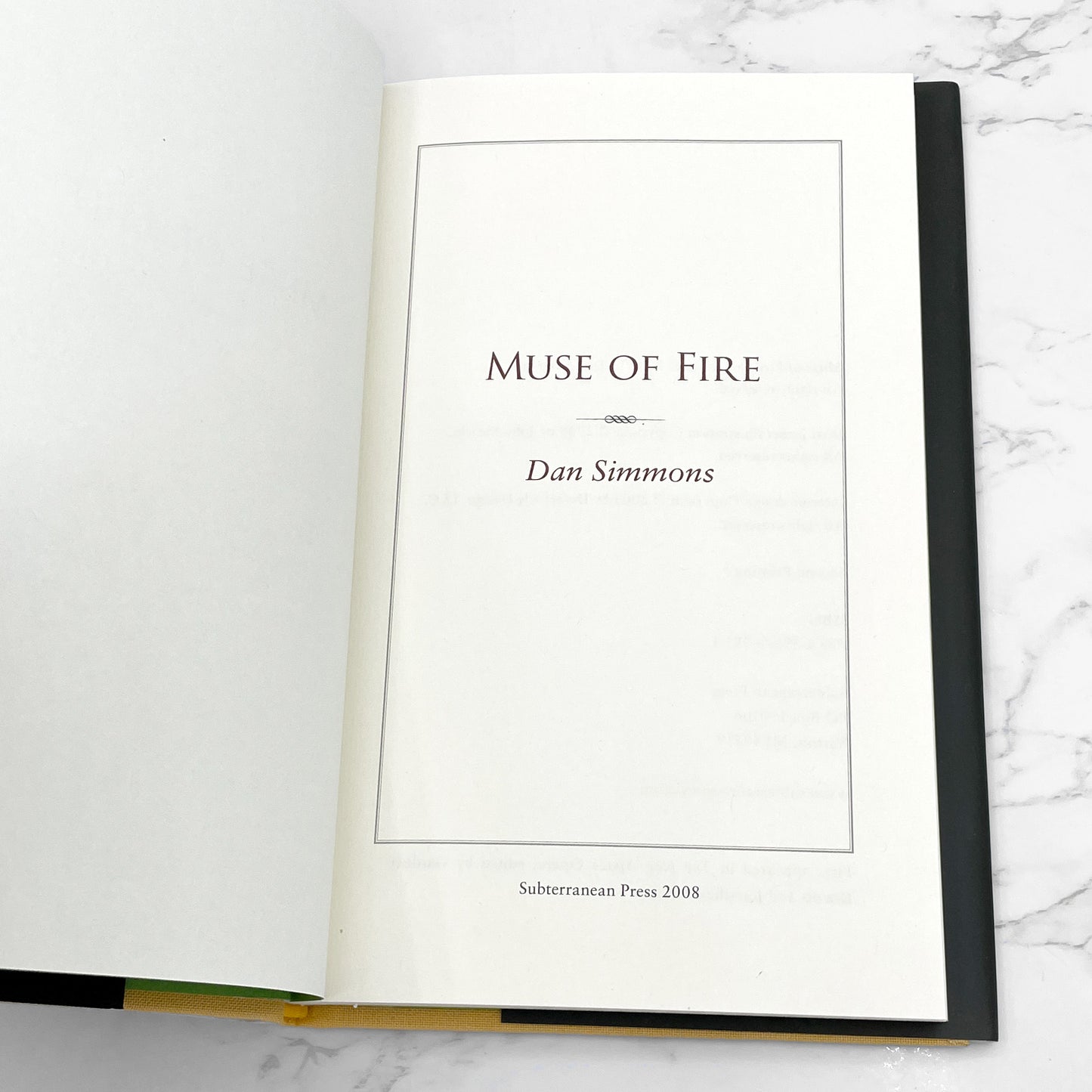 Muse of Fire by Dan Simmons [FIRST EDITION] 2008 • Subterranean Press