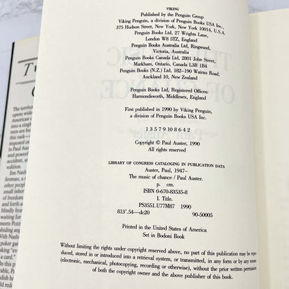 The Music of Chance by Paul Auster [FIRST EDITION • FIRST PRINTING] 1990 • Viking