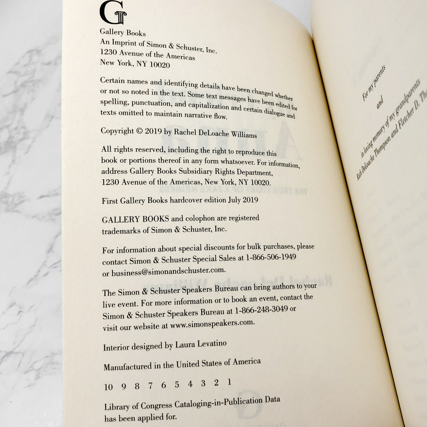 My Friend Anna: The True Story of a Fake Heiress by Rachel DeLoache Williams [FIRST EDITION • FIRST PRINTING] 2019