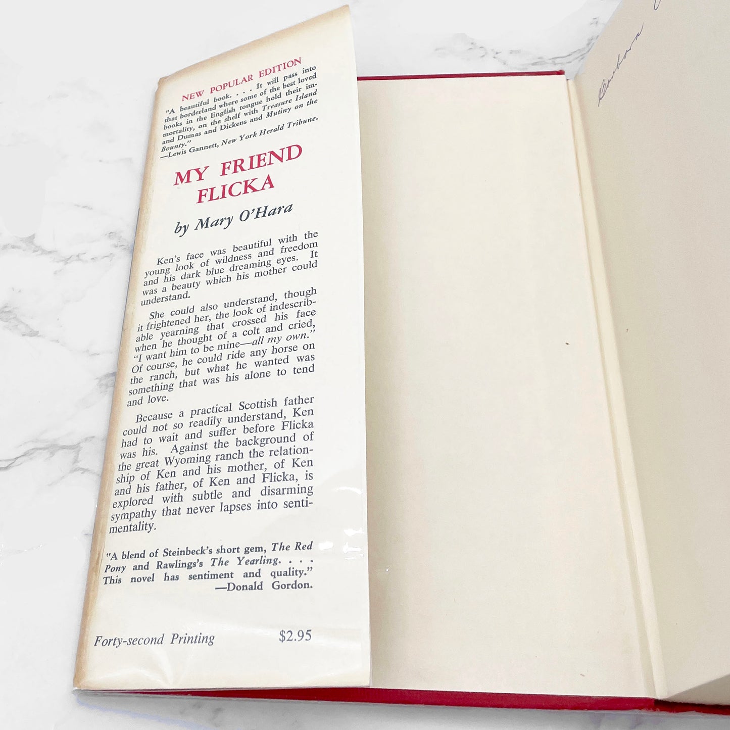 My Friend Flicka by Mary O'Hara [FIRST EDITION] 1941 • 42nd Printing • New Popular Edition