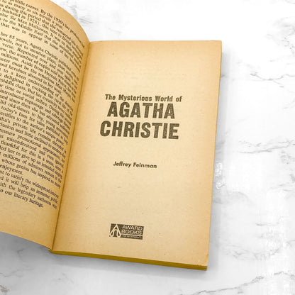 The Mysterious World of Agatha Christie by Jeffrey Feinman [FIRST PAPERBACK PRINTING] 1975 • Award Books