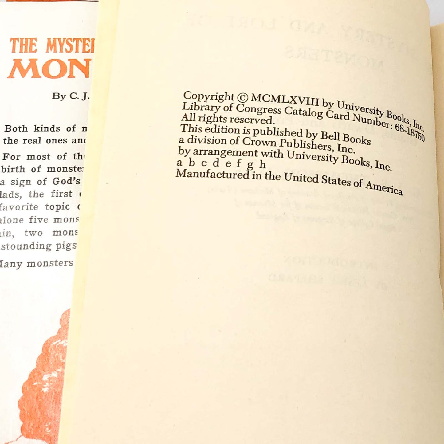 The Mystery and Lore of Monsters by C.J.S. Thompson [HARDCOVER RE-ISSUE] • Bell Books