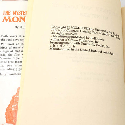 The Mystery and Lore of Monsters by C.J.S. Thompson [HARDCOVER RE-ISSUE] • Bell Books