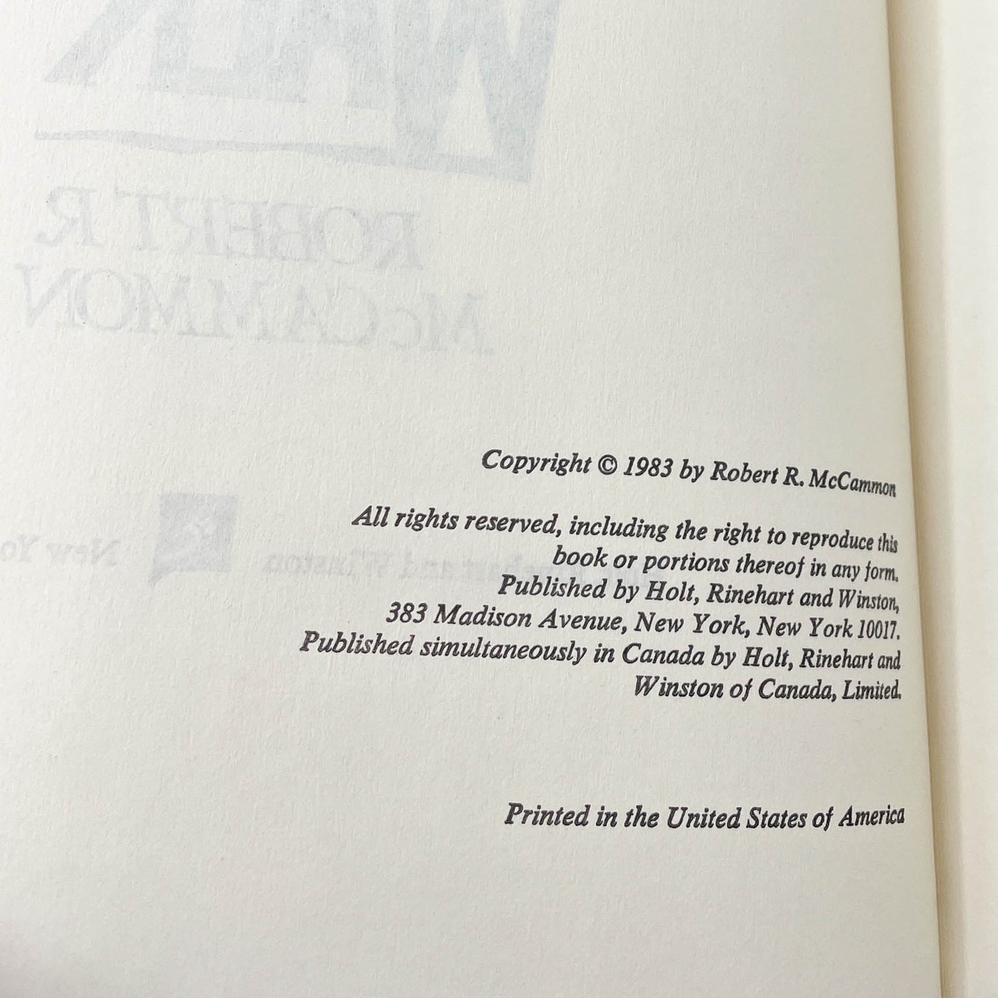 Mystery Walk by Robert R. McCammon [1983 HARDCOVER] BCE • Holt Rinehart & Winston