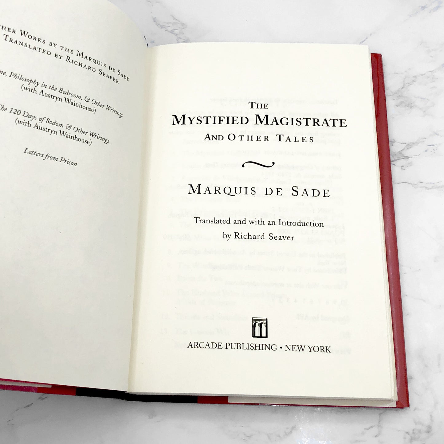 The Mystified Magistrate & Other Tales by the Marquis de Sade [FIRST EDITION • FIRST PRINTING] 2000