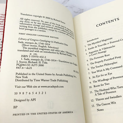 The Mystified Magistrate & Other Tales by the Marquis de Sade [FIRST EDITION • FIRST PRINTING] 2000