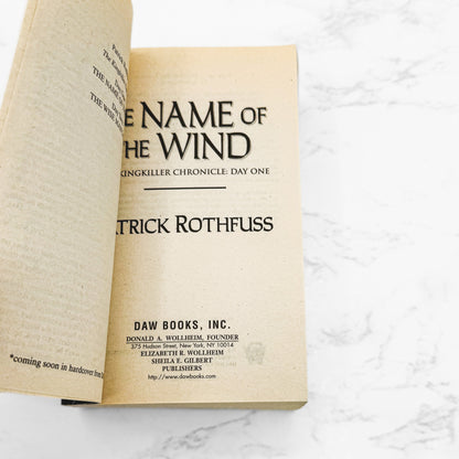 The Name of the Wind by Patrick Rothfuss [FIRST U.S. PAPERBACK EDITION] 2008 • DAW Books
