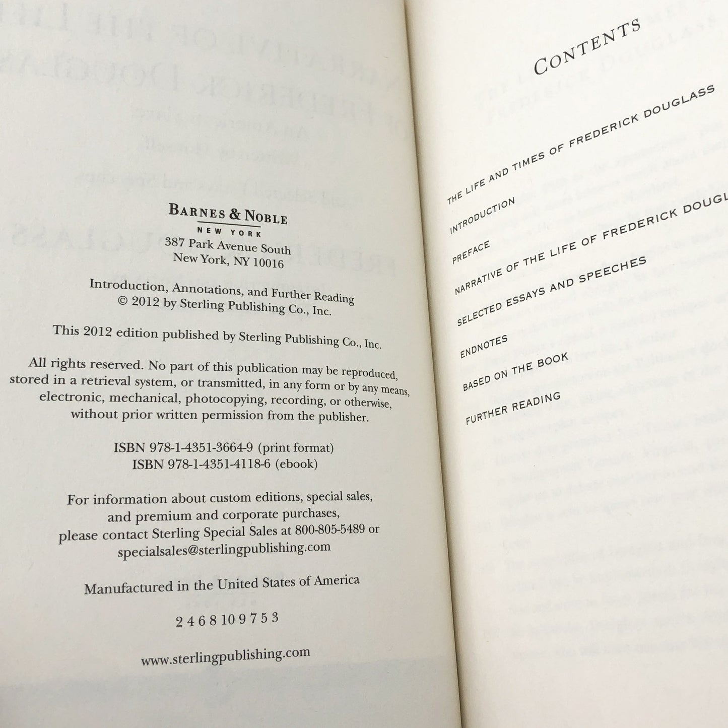 Narrative of the Life of Frederick Douglass & Selected Essays & Speeches [HARDCOVER RE-ISSUE] 2012 • B&N