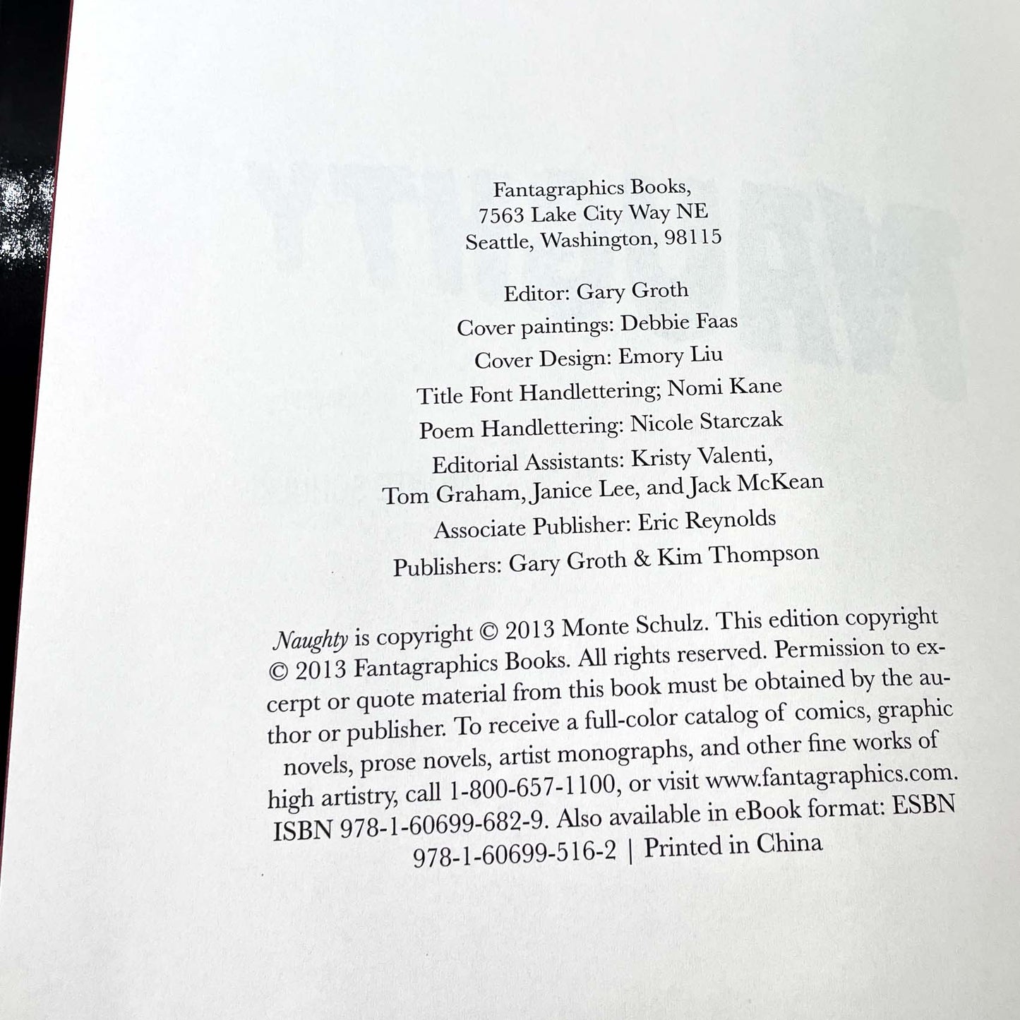 Naughty by Monte Schulz [FIRST EDITION] 2013 • Fantagraphics Books