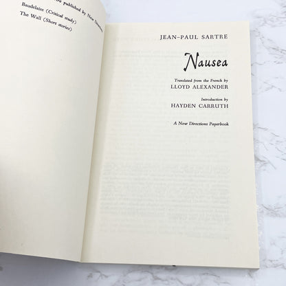 Nausea by Jean-Paul Sartre [TRADE PAPERBACK] 1969 • New Directions